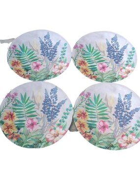 Fig & Fern Floral Melamine Dinner Plates, set of 4
